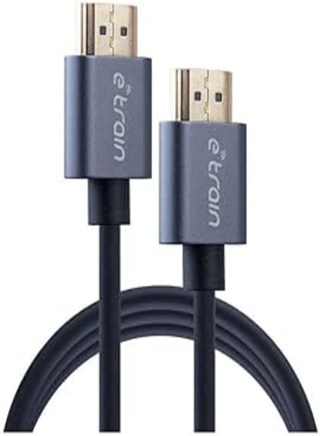 E-train (DC892) HDMI to HDMI Round Cable 4K 3M Gold Plated - Gray